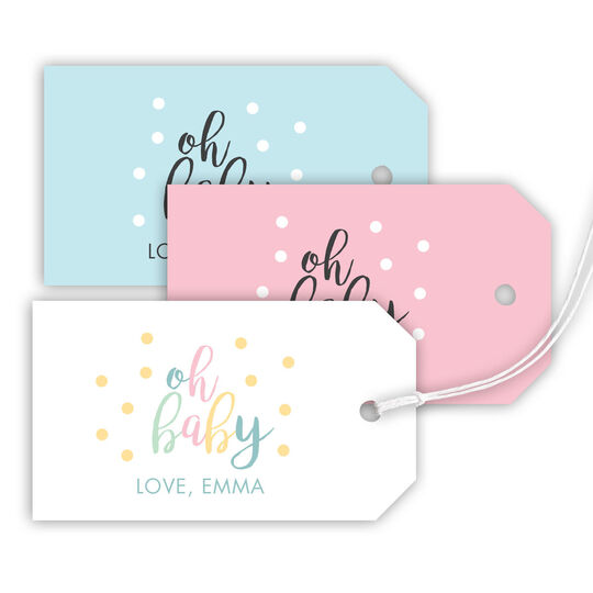 Oh Baby Confetti Hanging Gift Tags